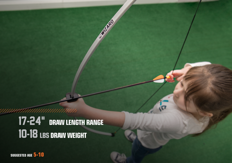 Bear Archery Wizard Youth Bow Set Includes Arrows, Armguard, Arrow Quiver, and Finger Tab Recommended for Ages 5 to 10_3