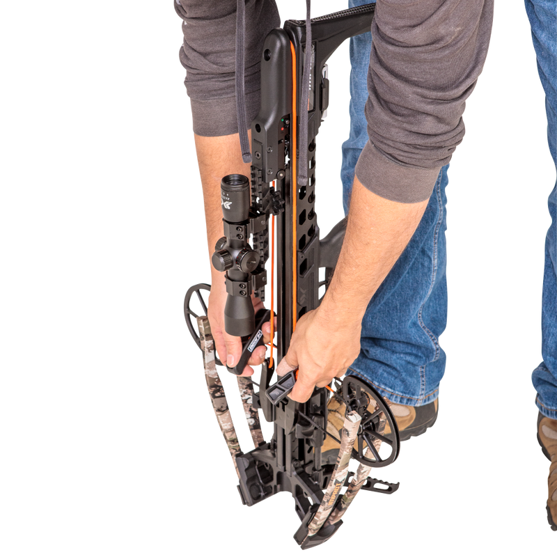 This ready-to-hunt crossbow package includes a Speed Comp Scope, 3 Bear X TrueX arrows, 4-arrow quiver, sling, standard cocking aid, and rail lube / string wax_6