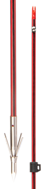 Cajun Bowfishing Fiberglass and Carbon Infused Arrow with 4 Barb Stinger Point_1