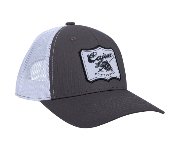 cajun bowfishing hat - grey and white cajun bowfishing hat