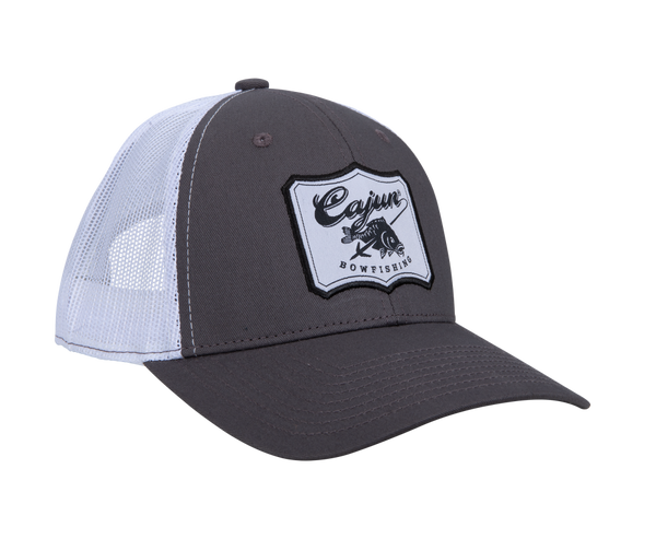 Cajun Bowfishing Grey and White Logo Hat Bear Archery