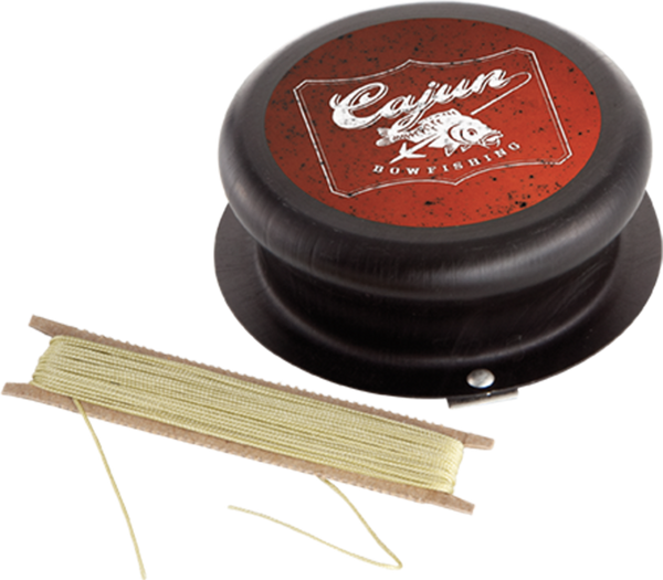 Cajun Bowfishing Screw-On All-Aluminum Drum Reel with 50' of 80-Pound Test Braided Line - Recurve Bowfishing Reel - Bowfishing Reel for Recurve Bow
