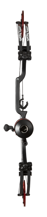 Cajun Bowfishing Shore Runner EVS Bowfishing Bow Setup - Black and Red Fishing Bow and Arrow with Piranha Point, Arrow Rest, equipped with Spin Doctor reel, and Reel Seat