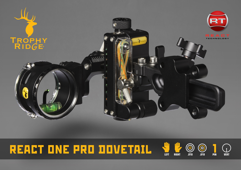 Trophy Ridge React One Pro Sight Dovetail Mount Noir 1 Broche .019 Trophy Ridge React One Pro Sight Dovetail Mount Noir 1 Broche .019