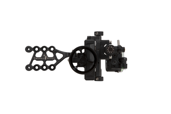 Effortlessly fine-tune your shots with tool-less micro click adjustments on the Trophy Ridge SWFT 1 Pin - left handed single pin sight - right handed single pin 
 sight