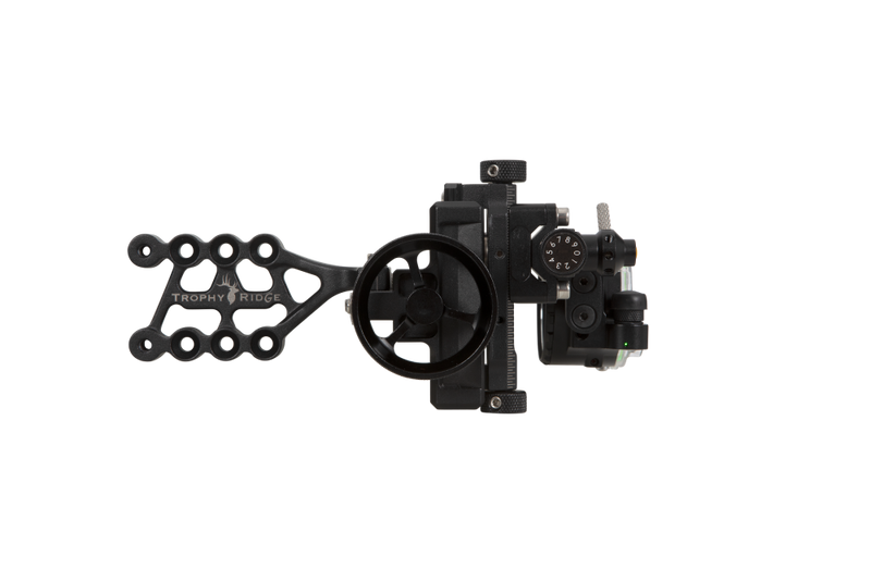 Effortlessly fine-tune your shots with tool-less micro click adjustments on the swft single pin bow sight  - 1 pin bow sight